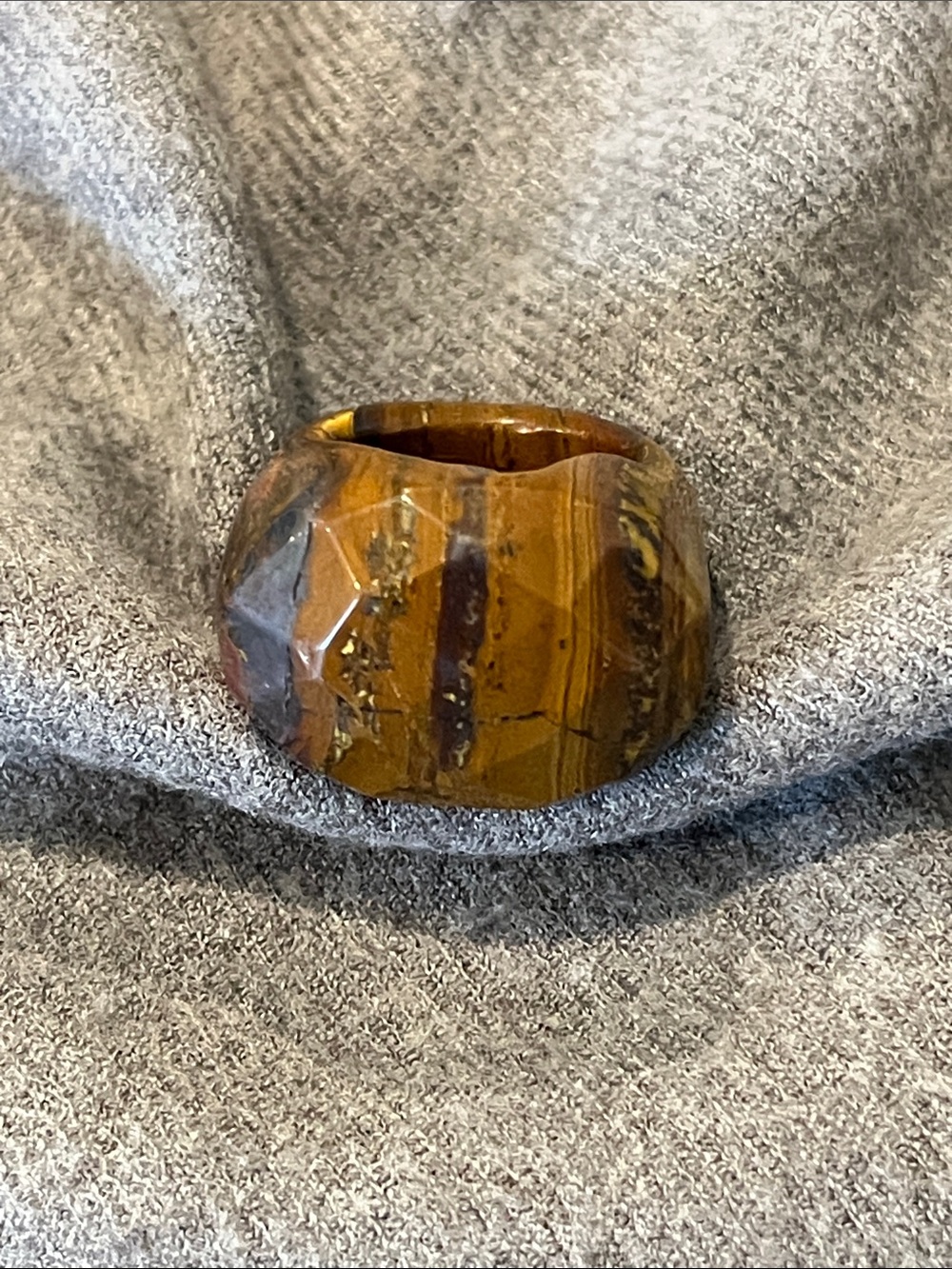 Faceted Tigereye Gemstone Ring-8
